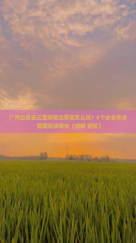 广州去三亚呀诺达景区哪里玩