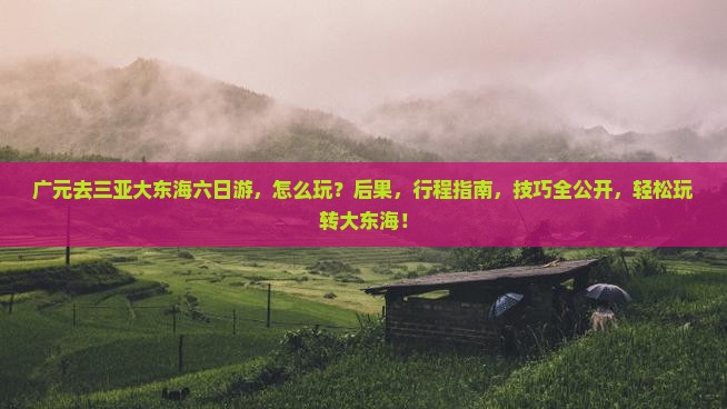 广元去三亚大东海六日游