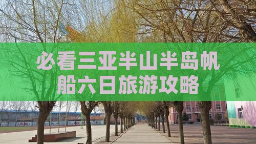 永新去三亚半山半岛帆船港六日游