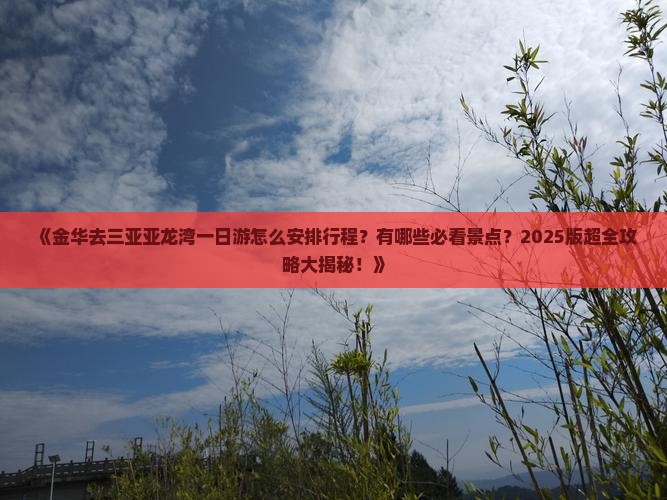 金华去三亚亚龙湾一日游
