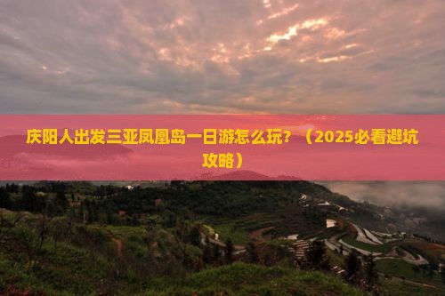 庆阳出发三亚凤凰岛一日游
