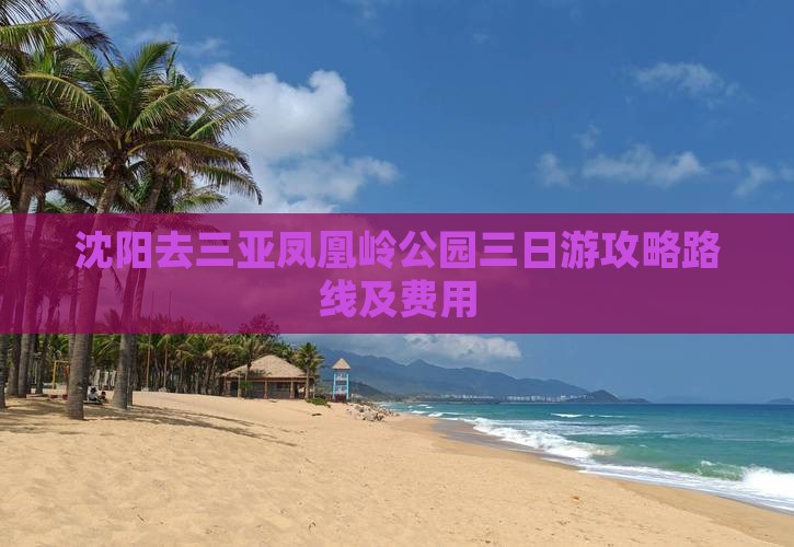 沈阳去三亚凤凰岭公园三日游