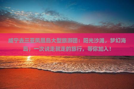 咸宁去三亚凤凰岛大型旅游团