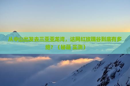 中山出发三亚亚龙湾国际玫瑰谷旅游网红地点