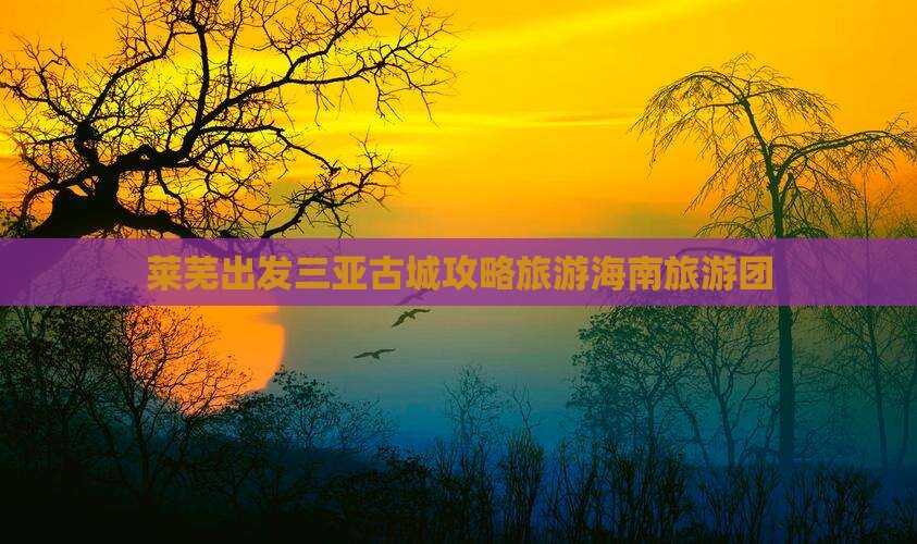 莱芜前往三亚崖洲古城大型旅游团