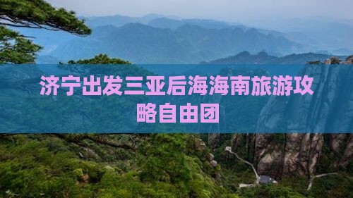 济宁出发三亚后海自由团