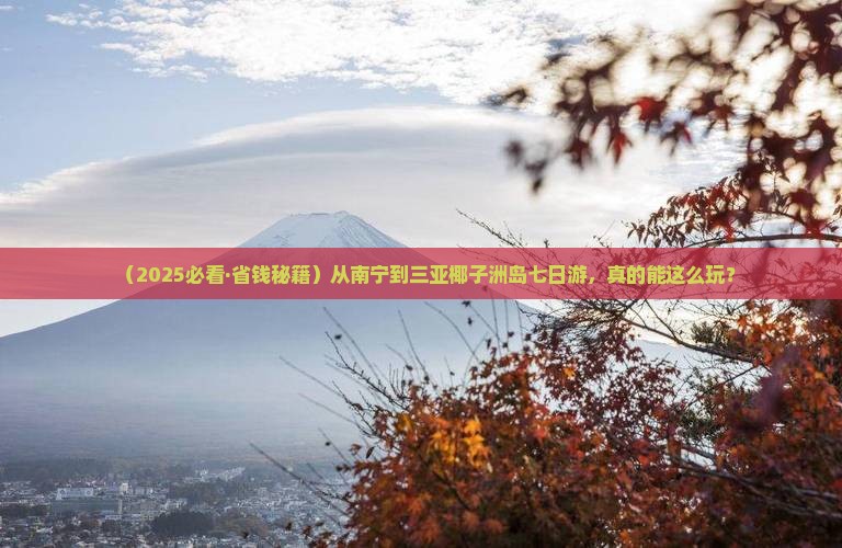 南宁前往三亚椰子洲岛七日游