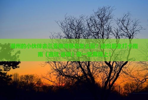 潮州去三亚南湾猴岛哪里玩