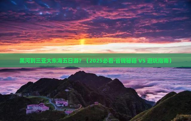 黑河去三亚大东海五日游