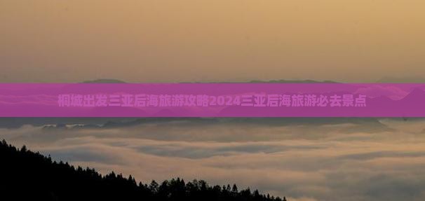桐城出发三亚后海旅游
