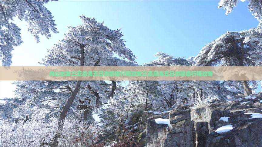 舟山出发三亚后海五日游
