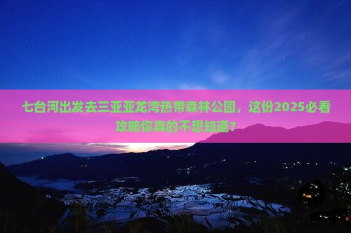 七台河出发三亚亚龙湾热带森林公园团体旅游