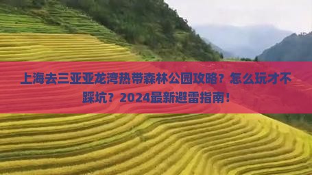 上海去三亚亚龙湾热带森林公园攻略