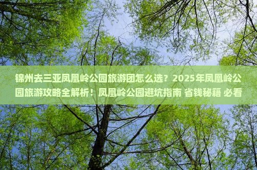 锦州去三亚凤凰岭公园大型旅游团