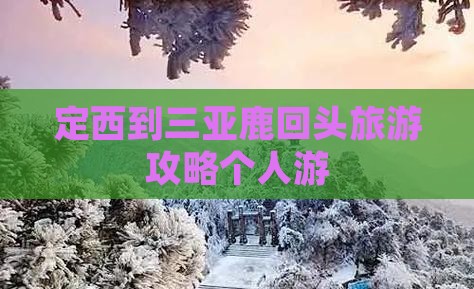 定西去三亚鹿回头个人游