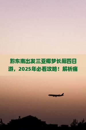 黔东南出发三亚椰梦长廊四日游