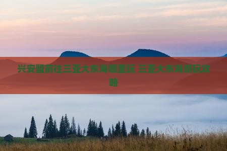 兴安盟前往三亚大东海哪里玩