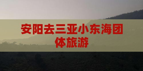 安阳去三亚小东海团体旅游