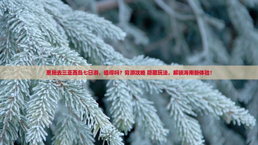 恩施去三亚西岛七日游