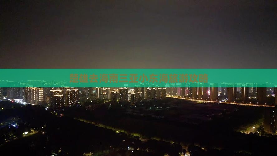 楚雄去三亚小东海攻略