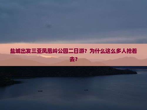 盐城出发三亚凤凰岭公园二日游