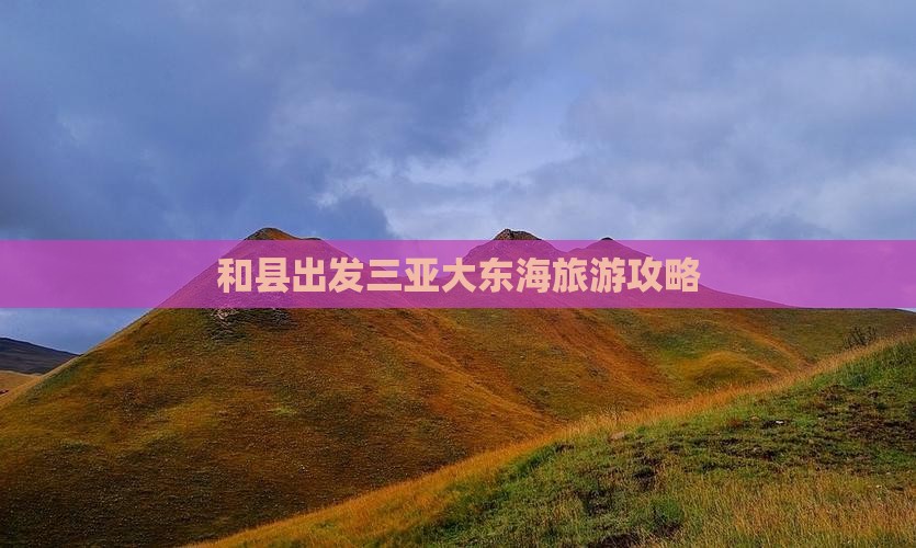 和县出发三亚大东海团体旅游