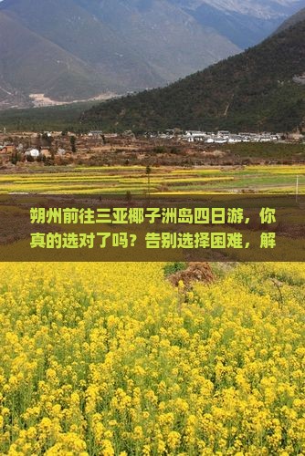 朔州前往三亚椰子洲岛四日游