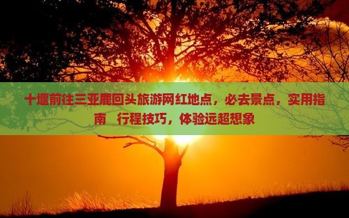 十堰前往三亚鹿回头旅游网红地点