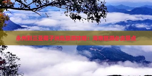 永州去三亚椰子洲岛旅游