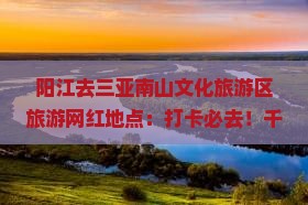 阳江去三亚南山文化旅游区旅游网红地点