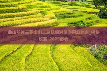 曲靖前往三亚半山半岛帆船港旅游网红地点