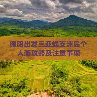 德阳出发三亚蜈支洲岛个人游