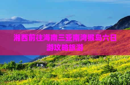 湘西前往三亚南湾猴岛六日游