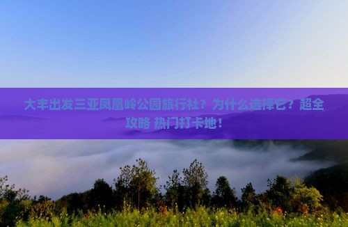 大丰出发三亚凤凰岭公园旅行社