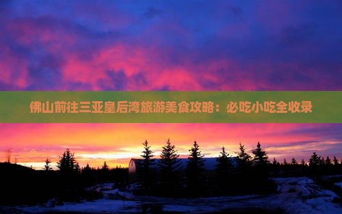 佛山前往三亚皇后湾旅游小吃