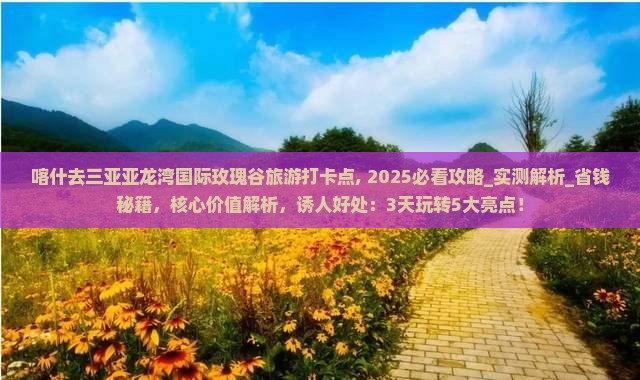 喀什去三亚亚龙湾国际玫瑰谷旅游打卡点