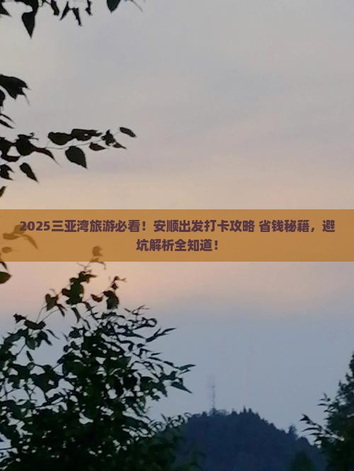 安顺去三亚三亚湾旅游打卡点