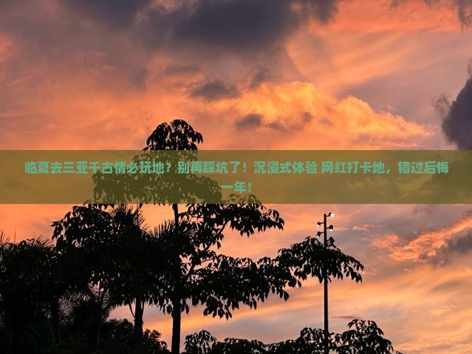 临夏去三亚千古情必玩地