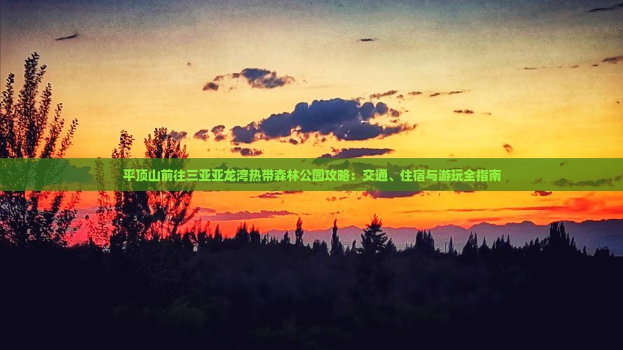 平顶山前往三亚亚龙湾热带森林公园攻略