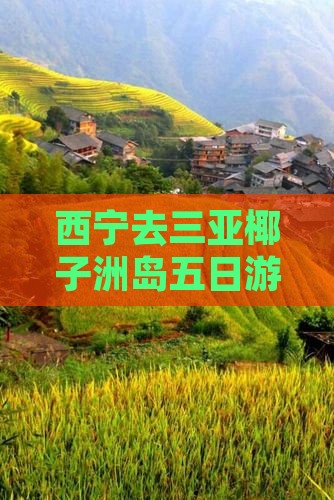 西宁去三亚椰子洲岛五日游