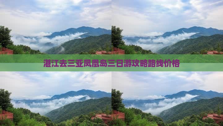 湛江去三亚凤凰岛三日游