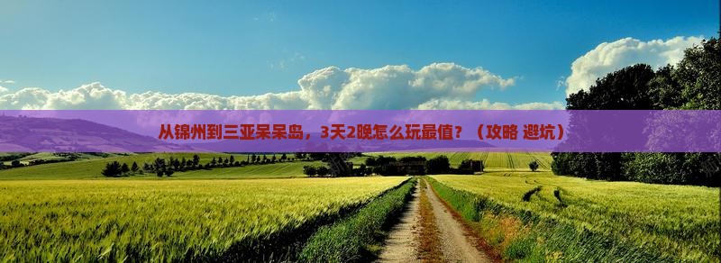 锦州前往三亚呆呆岛门票