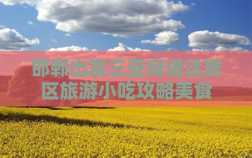 邯郸出发三亚呀诺达景区旅游小吃