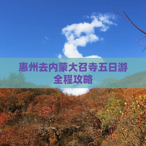 惠州去内蒙大召寺五日游