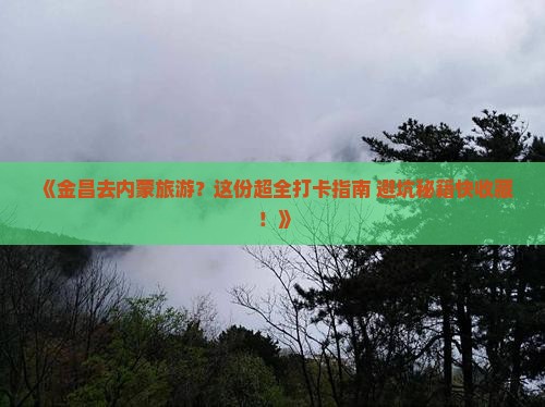 金昌去内蒙哪里玩
