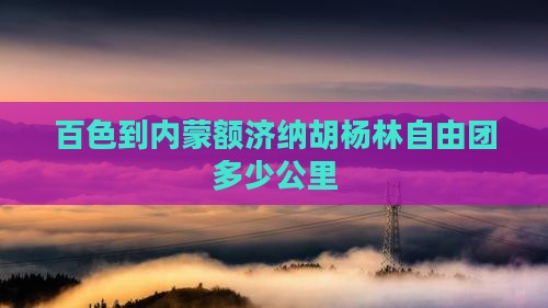 百色到内蒙额济纳胡杨林自由团