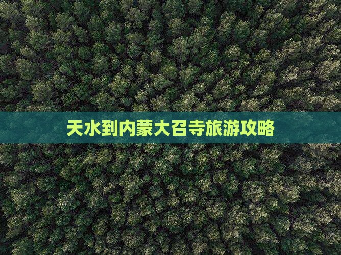 天水去内蒙大召寺个人游