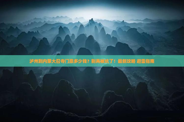 泸州到内蒙大召寺门票