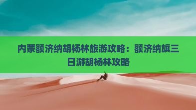 乌海市到内蒙额济纳胡杨林三日游