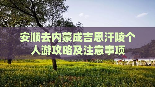 安顺去内蒙成吉思汗陵个人游